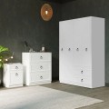Hampton Megapap 4 doors melamine wardrobe in white color 140x52x185cm.