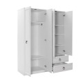 Hampton Megapap 4 doors melamine wardrobe in white color 140x52x185cm.