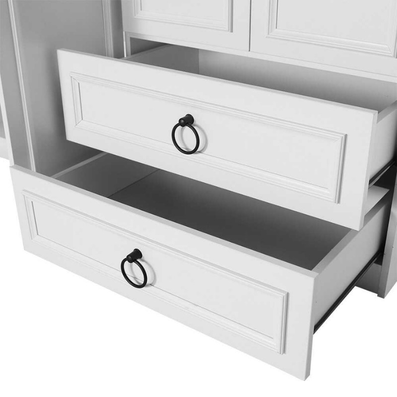 Hampton Megapap 4 doors melamine wardrobe in white color 140x52x185cm.