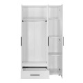 Bianco Megapap 3 doors melamine wardrobe in white color 103x52x187cm.