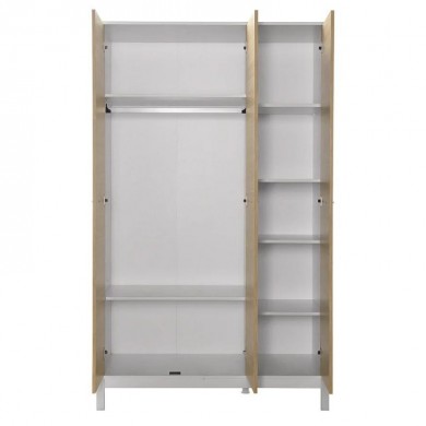 London Megapap 3 doors melamine wardrobe in oak - white color 120x52x202cm.