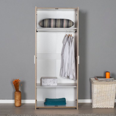 Trendline Megapap 2 doors melamine wardrobe in sonoma color 80x47x187cm.