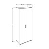 Ντουλάπα ρούχων Trendline Megapap δίφυλλη χρώμα sonoma 80x47x187εκ.