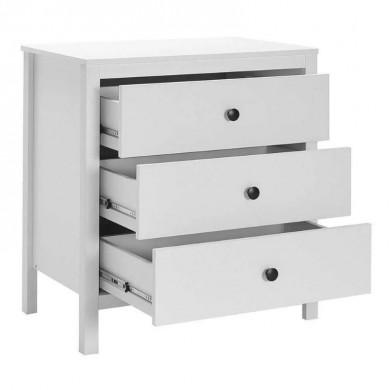 French Megapa melamine chest of drawers in white color 73x47x81cm.