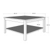 Τραπεζάκι σαλονιού Rustic Megapap χρώμα λευκό 80x80x40εκ.
