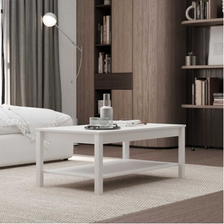 Rustic Megapap melamine coffee table in white color 103x60x40cm.
