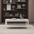 Rustic Megapap melamine coffee table in white color 103x60x40cm.