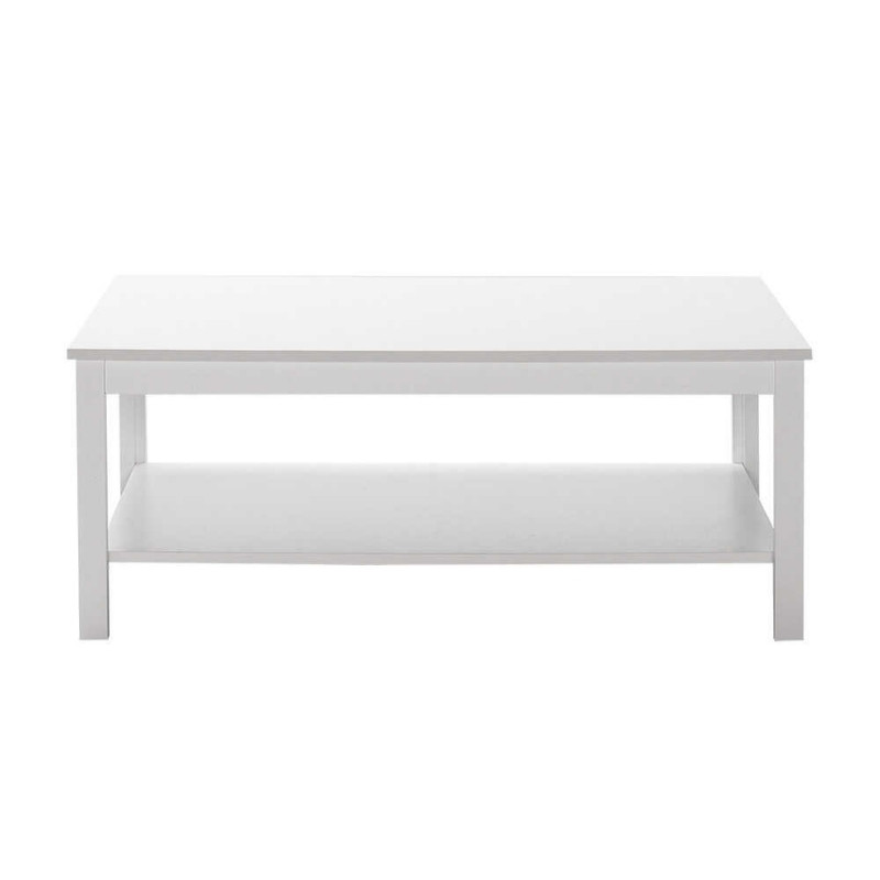 Rustic Megapap melamine coffee table in white color 103x60x40cm.