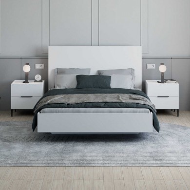 Oryana Megapap melamine bed in white color 160x200cm.