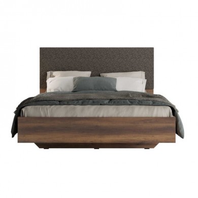 Oryana Megapap melamine - fabric bed in walnut color 160x200cm.