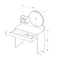 Dior Megapap melamine dressing table in mink color 90x45x138cm.