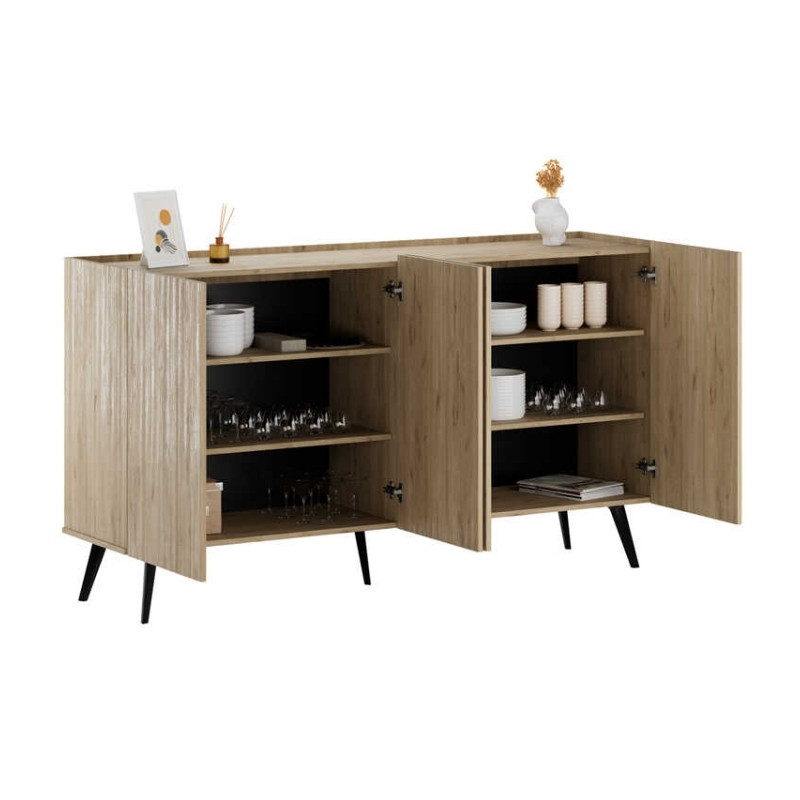 Luna Megapap melamine console in oak color 180x43x100cm.