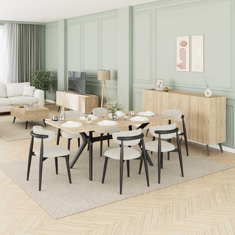 Luna Megapap melamine console in oak color 180x43x100cm.