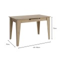 Trendline Megapap melamine extendable table in oak color 120/150x70x75cm.