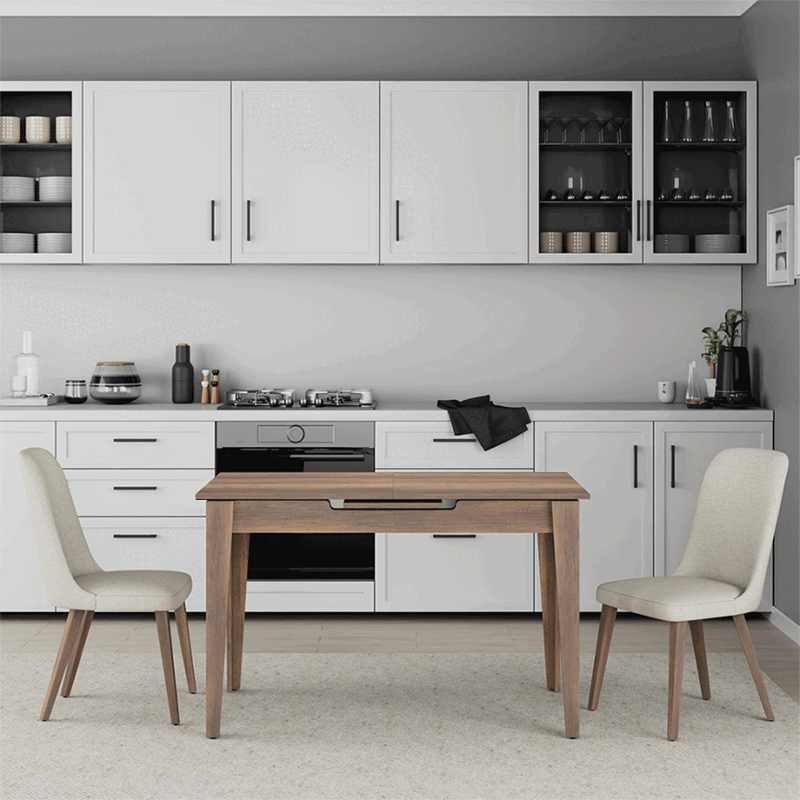 Trendline Megapap melamine extendable table in walnut color 120/150x70x75cm.
