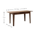 Trendline Megapap melamine extendable table in walnut color 120/150x70x75cm.