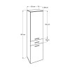 Ντουλάπι με καλάθι απλύτων Diamond Megapap χρώμα λευκό gloss 52x38x187εκ.