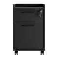 Gamer Megapap melamine wheeled chest of drawers with locker  in black color 40x40x56cm.