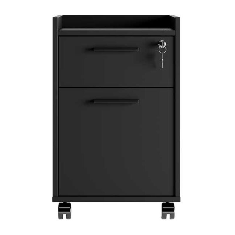 Gamer Megapap melamine wheeled chest of drawers with locker  in black color 40x40x56cm.