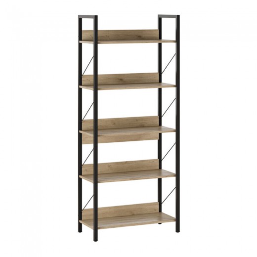 Βιβλιοθήκη Connect Megapap χρώμα florida oak 73x35x172εκ.