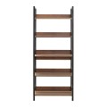 Connect Megapap metal - melamine bookcase in walnut color 73x35x172cm.