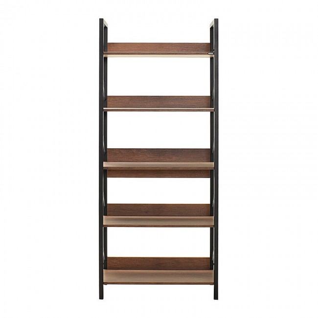 Βιβλιοθήκη Connect Megapap χρώμα καρυδί 73x35x172εκ.