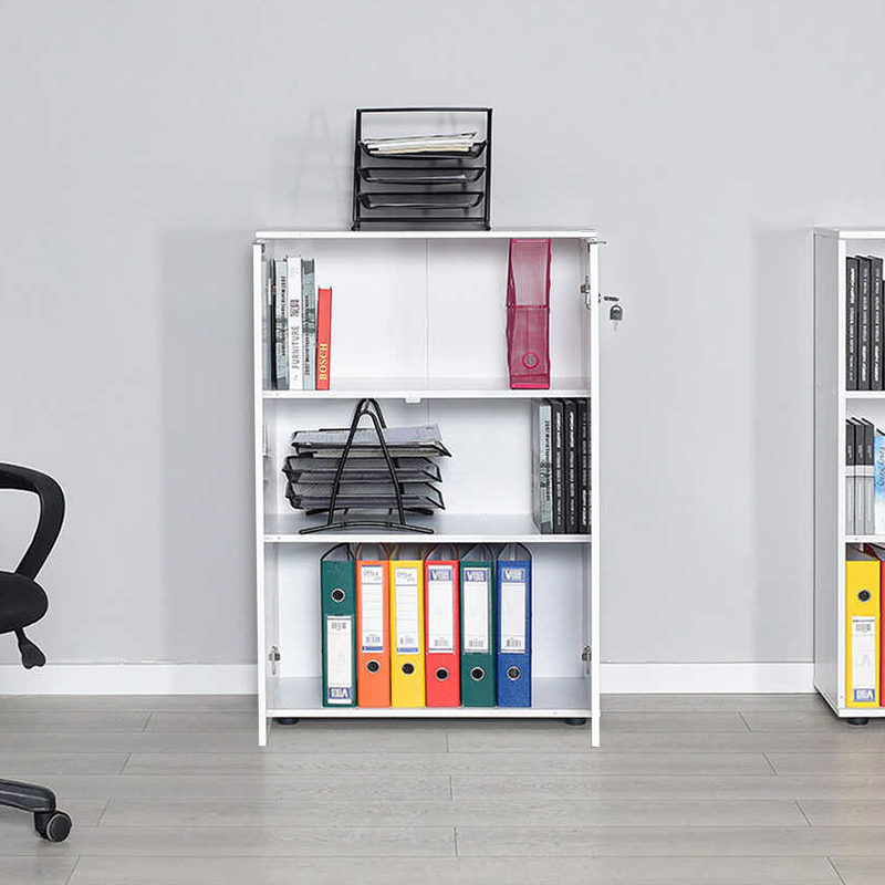 Rio Megapap melamine office file cabinet with lock in white color 72x34x109cm.