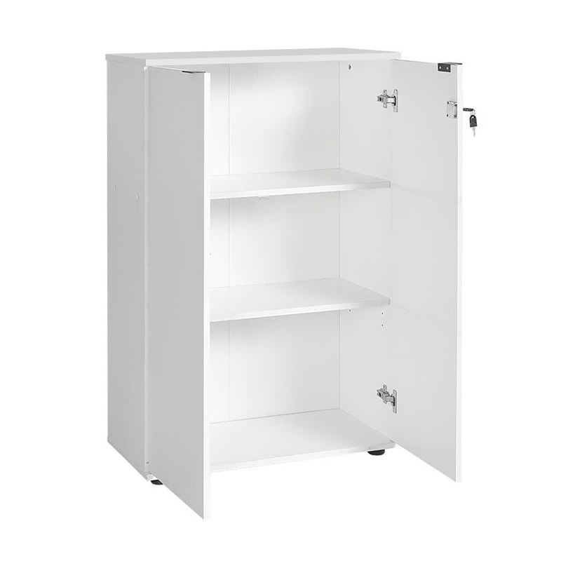 Rio Megapap melamine office file cabinet with lock in white color 72x34x109cm.