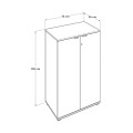 Rio Megapap melamine office file cabinet with lock in white color 72x34x109cm.