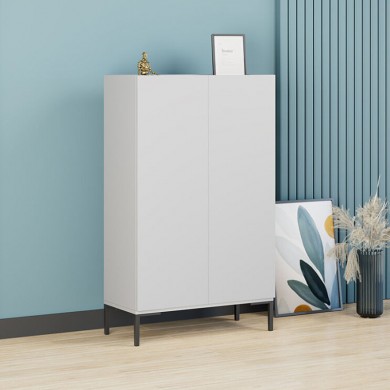 Pool Megapap melamine multipurpose cabinet - shoe cabinet in white color 72x34x119cm.