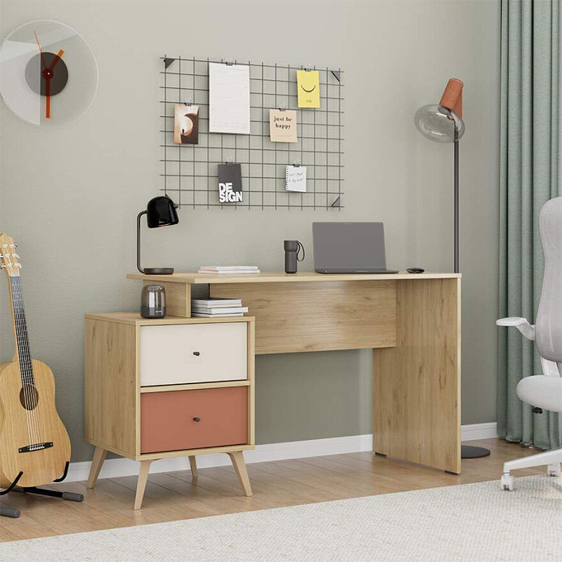 Terra Megapap melamine desk in florida oak color 129x55x75cm.
