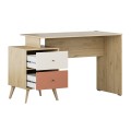 Terra Megapap melamine desk in florida oak color 129x55x75cm.