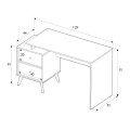 Terra Megapap melamine desk in florida oak color 129x55x75cm.