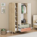 Terra Megapap melamine 3 doors wardrobe in florida oak color 121x54x200cm.