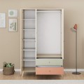 Terra Megapap melamine 3 doors wardrobe in florida oak color 121x54x200cm.