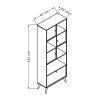Βιβλιοθήκη Terra Megapap χρώμα florida oak 67x30x181εκ.