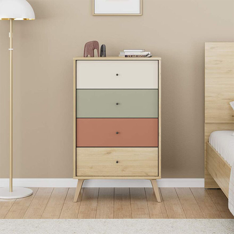 Terra Megapap melamine chest of drawers in florida oak color 60x44x100cm.