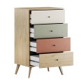 Terra Megapap melamine chest of drawers in florida oak color 60x44x100cm.