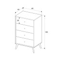 Terra Megapap melamine chest of drawers in florida oak color 60x44x100cm.