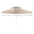 Juno Megapap professional umbrella aluminium frame fabric in ecru color 4x4m