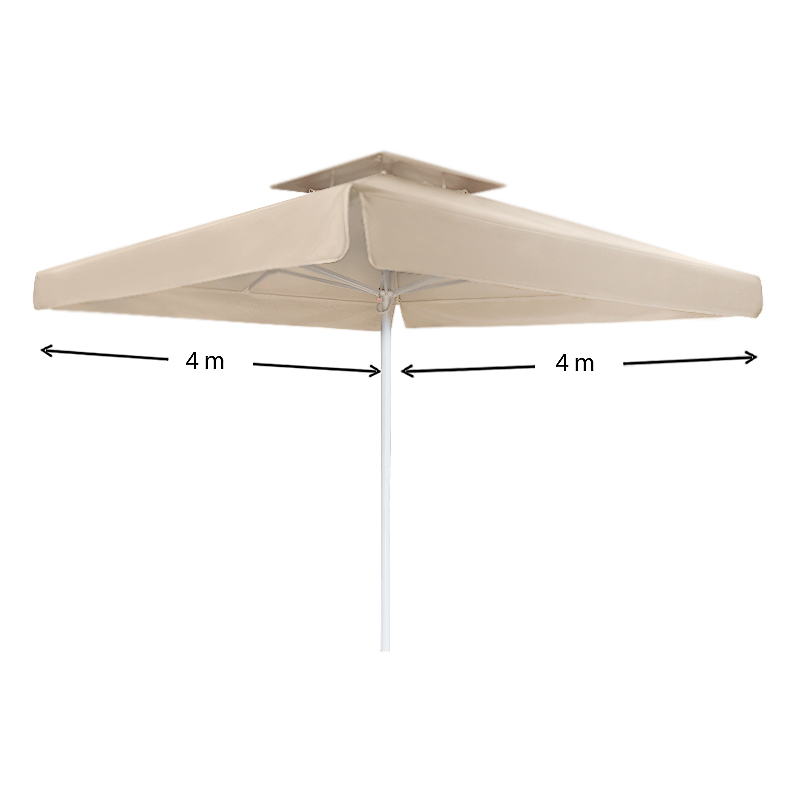 Juno Megapap professional umbrella aluminium frame fabric in ecru color 4x4m