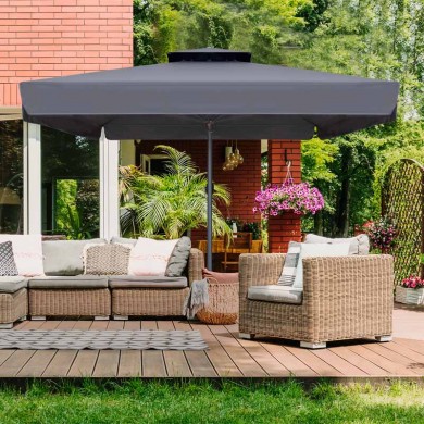 Juno Megapap professional umbrella aluminium frame fabric in anthracite color 4x4m