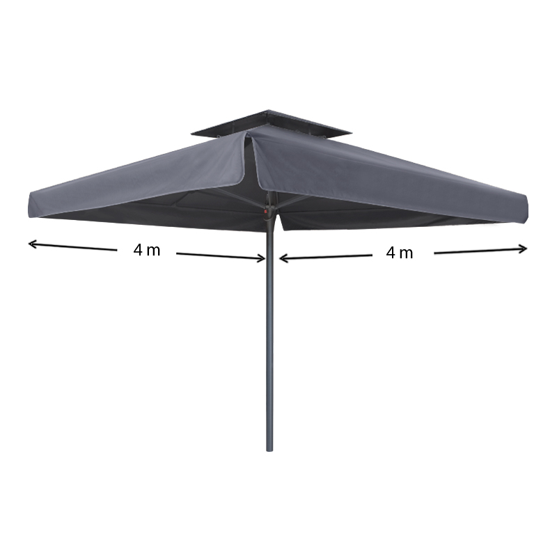 Juno Megapap professional umbrella aluminium frame fabric in anthracite color 4x4m