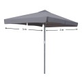 Zola Megapap aluminium frame umbrella fabric in anthracite color 2x3m.