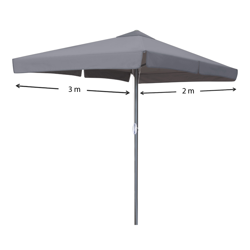 Zola Megapap aluminium frame umbrella fabric in anthracite color 2x3m.