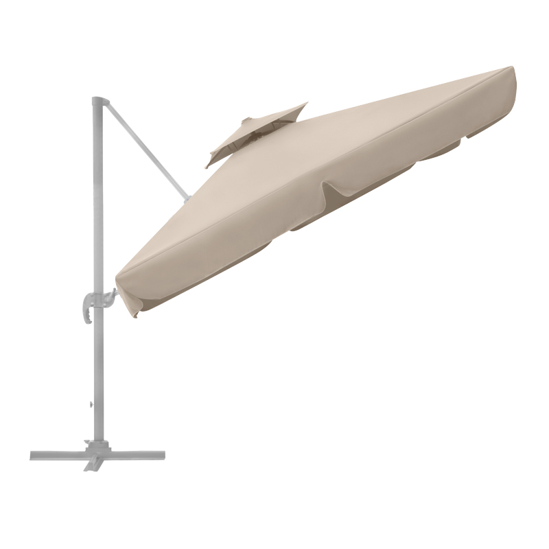Pearl Megapap professional hanging umbrella aluminium frame fabric in ecru color 3x3m