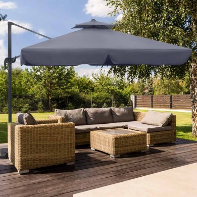 Pearl Megapap professional hanging umbrella aluminium frame fabric in anthracite color 3x3m