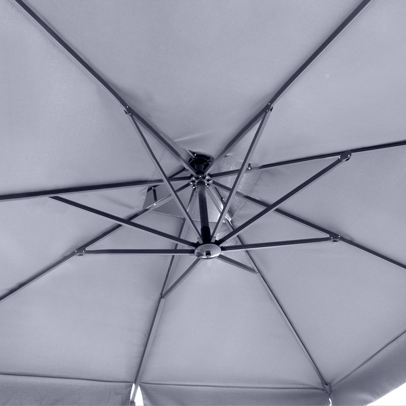 Pearl Megapap professional hanging umbrella aluminium frame fabric in anthracite color 3x3m
