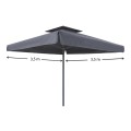Juno Megapap professional umbrella aluminium frame fabric in anthracite color 3,5x3,5m