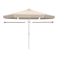 Capri Megapap aluminium frame umbrella fabric in ecru color Ø3m.